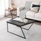 Set of 2 Geometric Shape Coffee Table with Powder Coated Metal Legs
